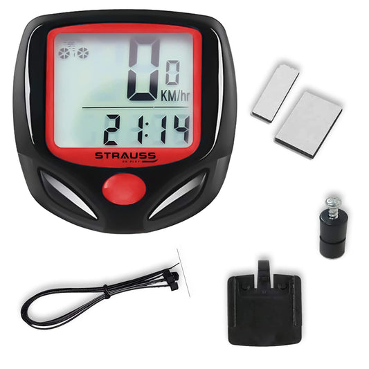 Strauss Bicycle Speedometer BlackRed Pack of 2