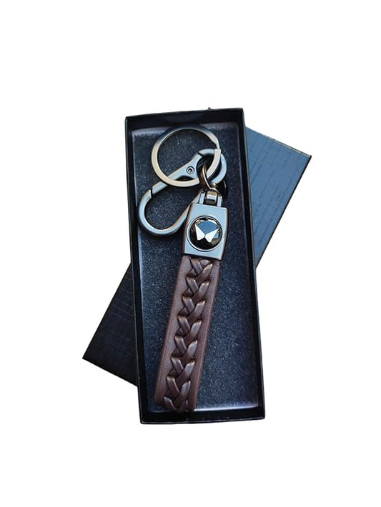 Mahindra leather CAR Keychain in premium Metal finish