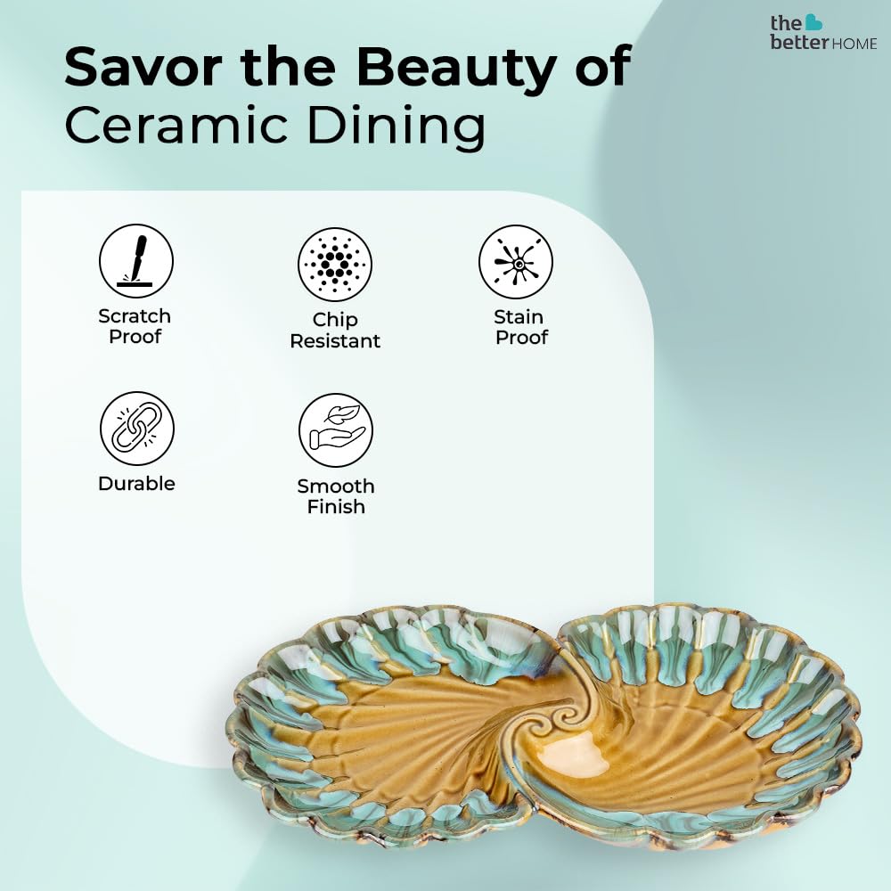 The Better Home Terra Series Ceramic Serving Tray Set for Dry Fruits, Snacks, Appetizers, Desserts, Pasta, Salads.