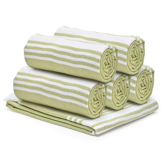 The Better Home 100 Cotton Turkish Bath Towel  Quick Drying Cotton Towel  Light Weight Soft  Absorbent Turkish Towel Pack of 6 Green