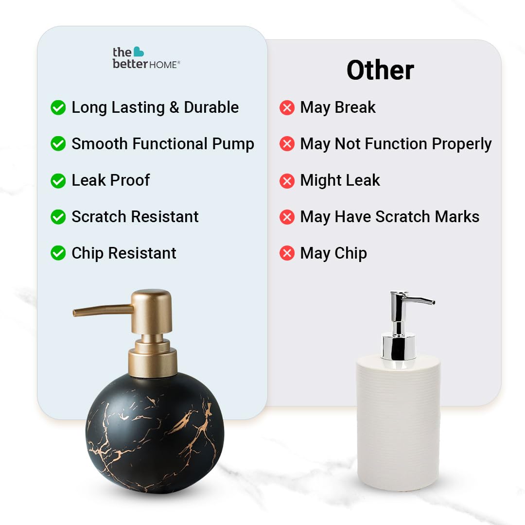 The Better Home Ceramic Soap Dispenser 300ML, 6Pcs Set for Bathroom, Kitchen, Hand Soap, Wash Basin.