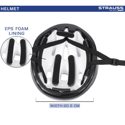 Strauss ArmorX Cycling Helmet: Lightweight, Good Ventilation, Multi-Sport, EPS Foam, Ideal for Adults 15+, Blue.