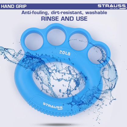 Strauss Adjustable Finger and Hand Exerciser  FingerPalm Gripper  Hand Strengthener for Carpal Tunnel Relief and Grip Strength for Men  Women Blue