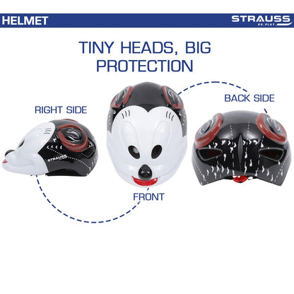 Strauss Kids Cycling Helmet, Lightweight, Superior Ventilation, Adjustable Size, Multisport for Cycling, Skating, Skateboarding, Black.