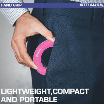 Strauss Adjustable Finger and Hand Exerciser  FingerPalm Gripper  Hand Strengthener for Carpal Tunnel Relief and Grip Strength for Men  Women Pink