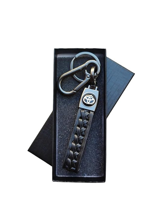 Toyota leather CAR Keychain in premium Metal finish