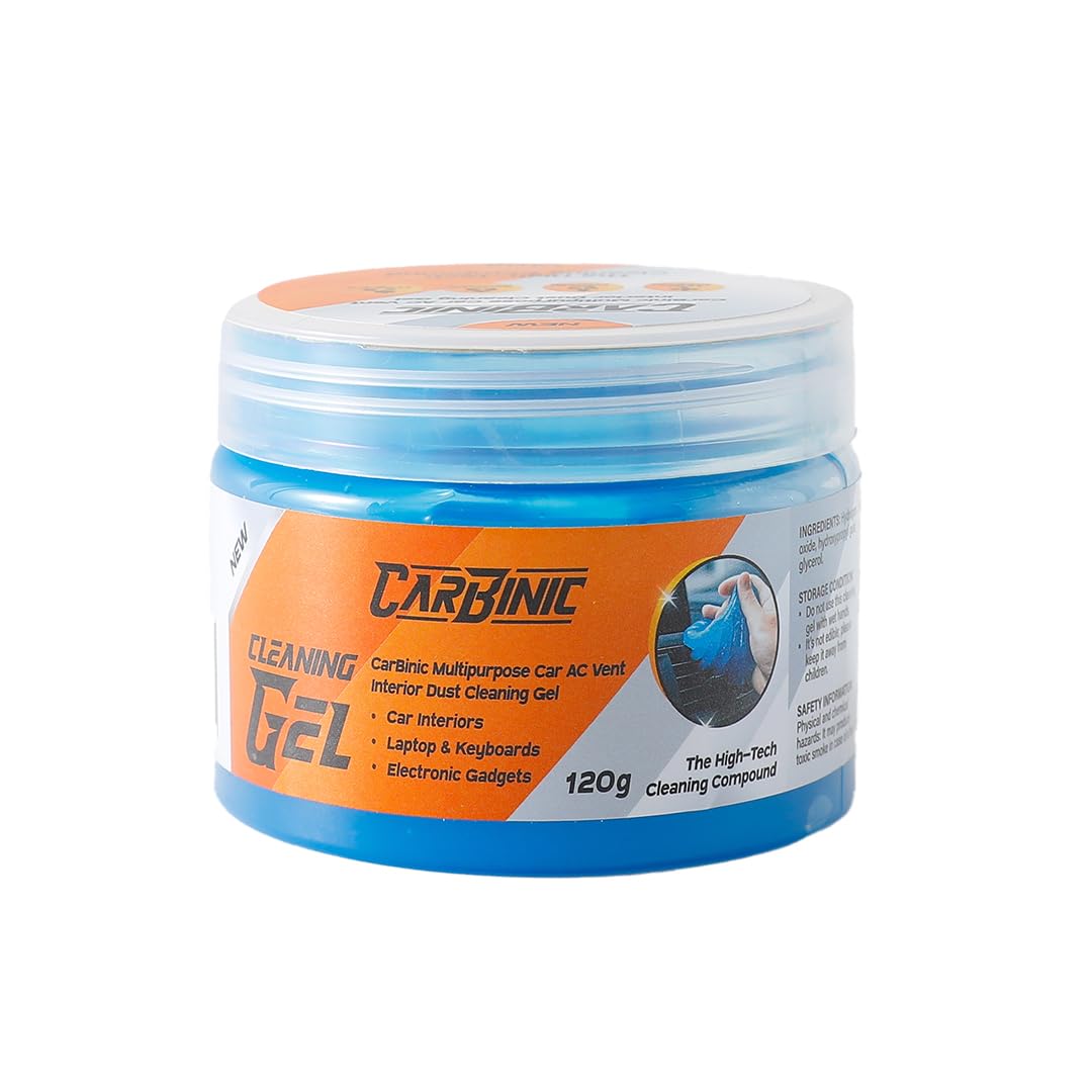 CARBINIC Cleaning Gel 75g: Multipurpose cleaner for car AC vents, interiors, keyboards, laptops, and gadgets. Blue Box.