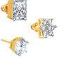 Yellow Chimes Exclusive A5 Grade AD Crystal 18 Carat Gold Plated Combo Set Stud Earrings for Women  Girls