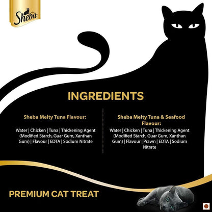 Sheba Chicken  Chicken Whitefish Sasami and Tuna Flavor and Tuna  Prawn Maguro Selection Melty Premium Cat Treats Combo