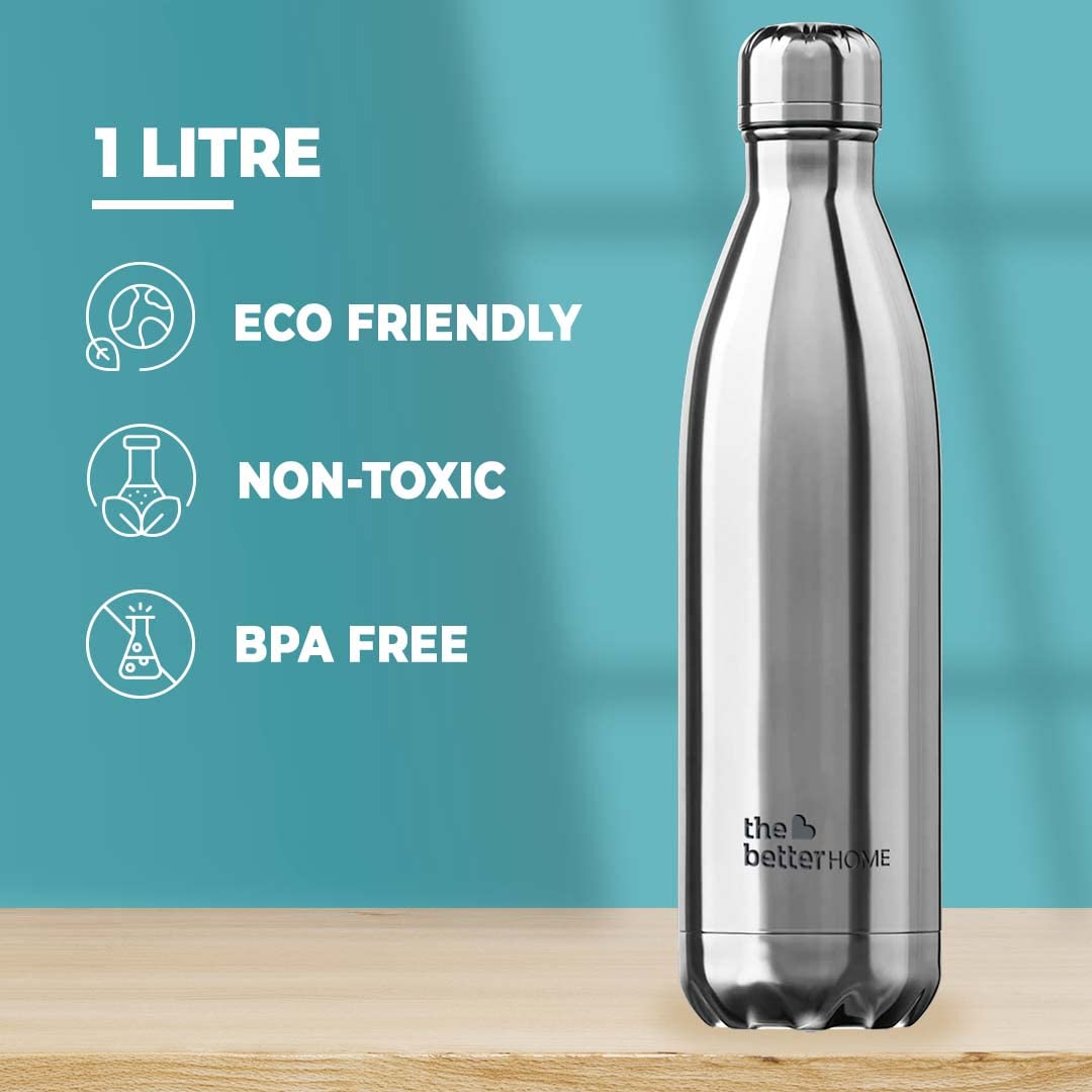 The Better Home 500ml Thermosteel Bottle: Double Wall 304 Stainless Steel, Hot 18 Hrs, Cold 24 Hrs, Rustproof, Leakproof, Insulated for Office, Travel.