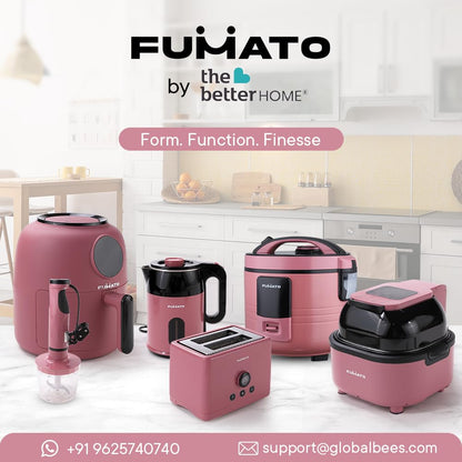 The Better Home FUMATO 1.8L Electric Kettle, 3-in-1 Cooker, Steamer. Wedding/Housewarming Gift, 1 Year Warranty, Cherry Pink.