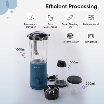 The Better Home Fumatos Kitchen Combo: Nutri Blender with Glass Tumbler, Food Grade Material, Dark Blue.