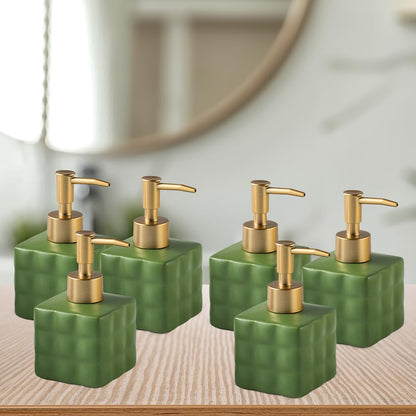 The Better Home Ceramic Soap Dispenser 220ML, 6Pcs Set for Bathroom, Kitchen, Hand Soap, Wash Basin.