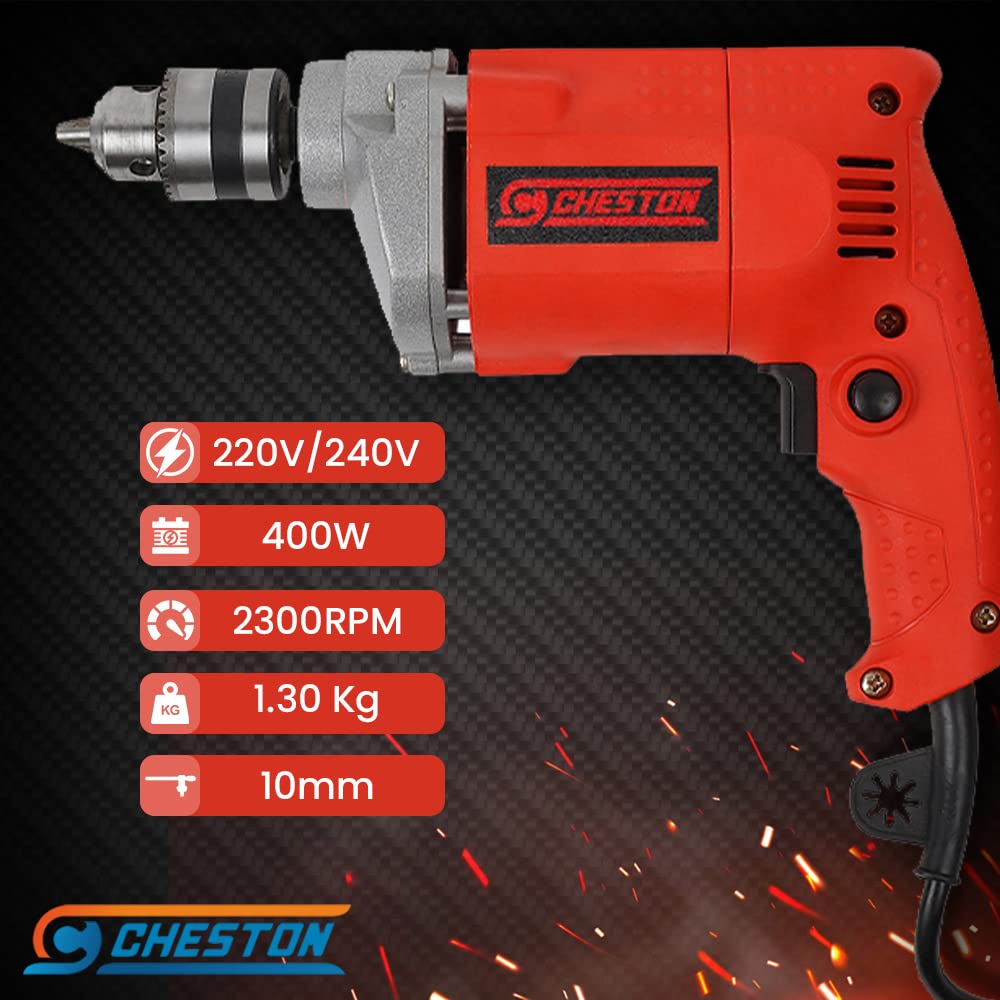 Cheston 10mm Drill Machine DRILL WITH 13HSS AND 1 WALL BIT