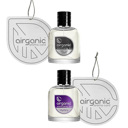 AIRGANIC Aroma Fine Spray Combo - New Car Scent  Mystery Fine Spray - 25 ml each