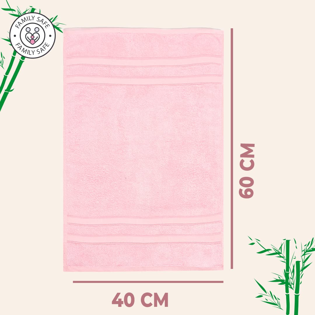 The Better Home 600GSM Bamboo Hand Towel, Anti-Odour, Anti-Bacterial, Ultra Absorbent, Quick Drying, for Men & Women, Pack of 1, Pink.