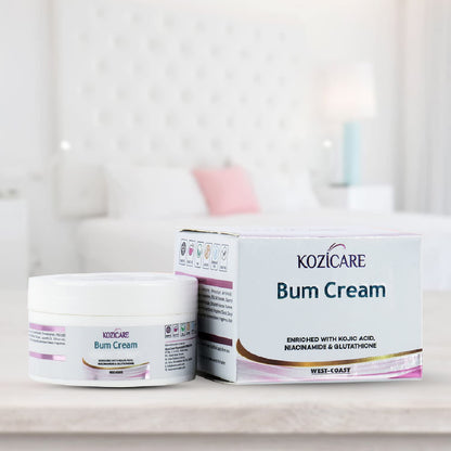 Kozicare Bum Cream with 0.01 Glutathione 1 Niacinamide  0.01 Kojic Acid - 50 GM