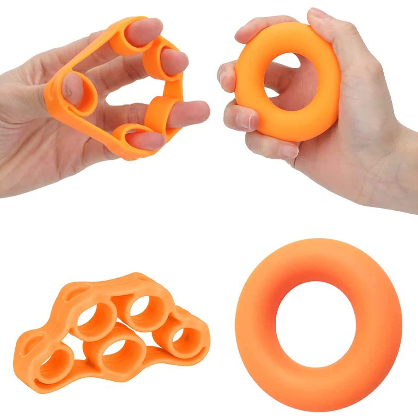 Strauss Silicon Palm Hand Grip Exerciser for Carpal Tunnel Relief & Grip Strength, Set of 2 Orange. Ideal for all skill levels.