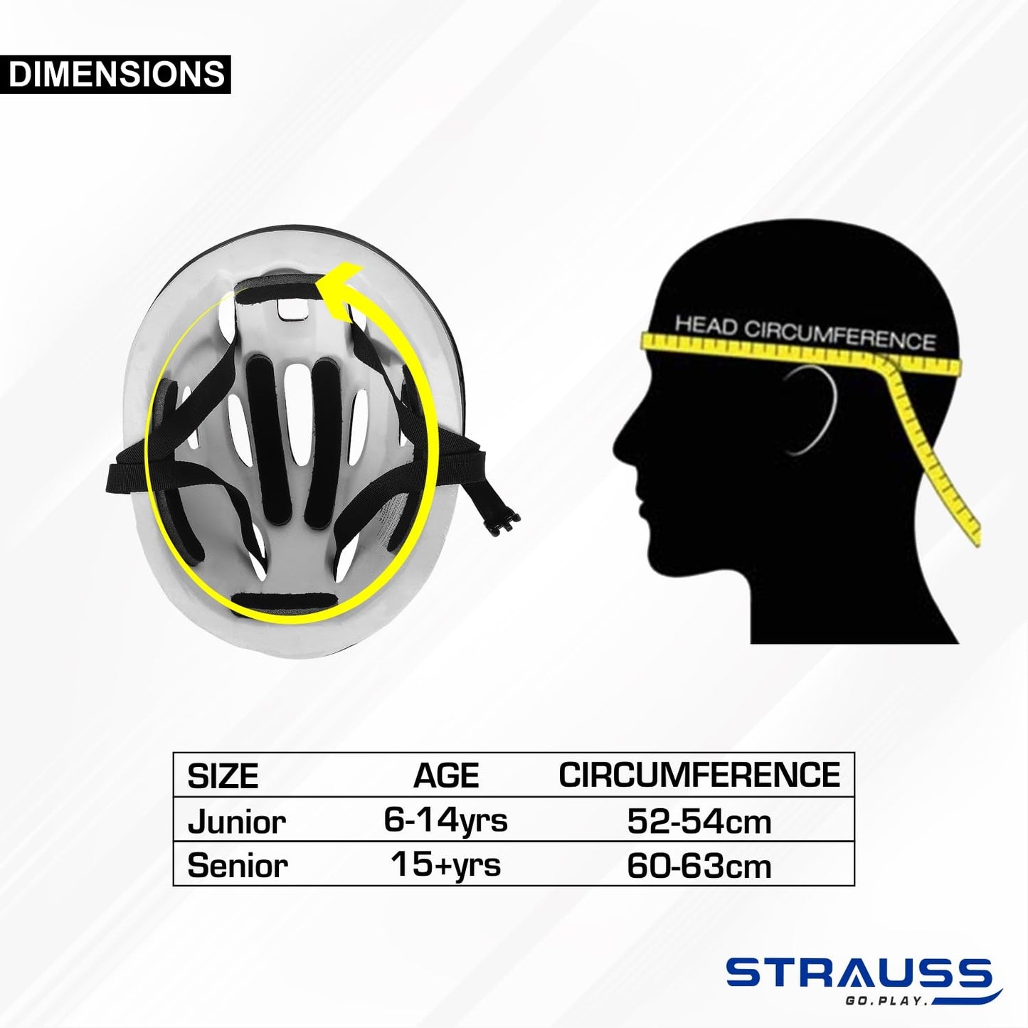 Strauss Cycling Helmet Elite: Lightweight, Superior Ventilation, Premium White EPS Foam, Ideal for Adults & Kids, Senior Size