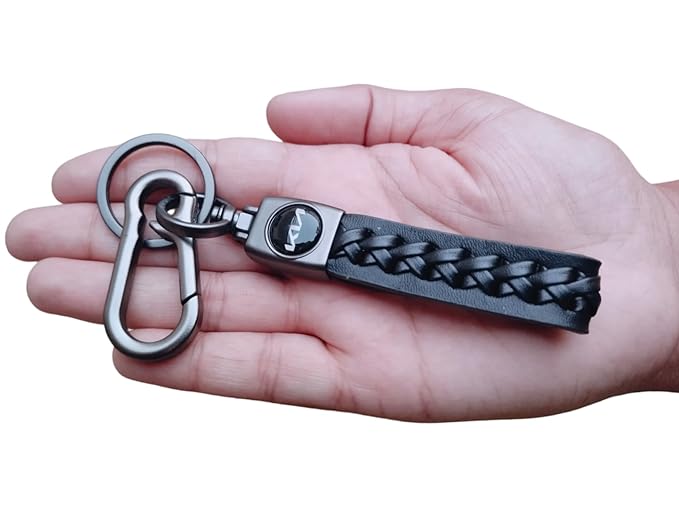 KIA leather CAR Keychain in premium Metal finish