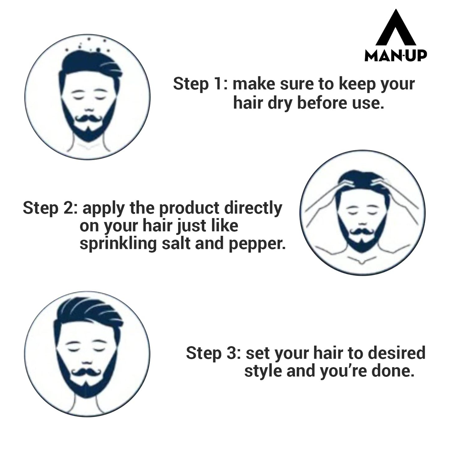Man-Up Hair Volumizing Powder Wax For Men  Strong Hold With Matte Finish Hair Styling  All Natural Hair Styling Powder  For All Hair Types - 10gm Pack of 50