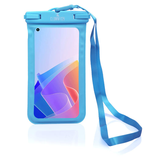 THE CLOWNFISH Waterproof Mobile Pouch for Cell Phones up to 6.2 inch Screen, Blue