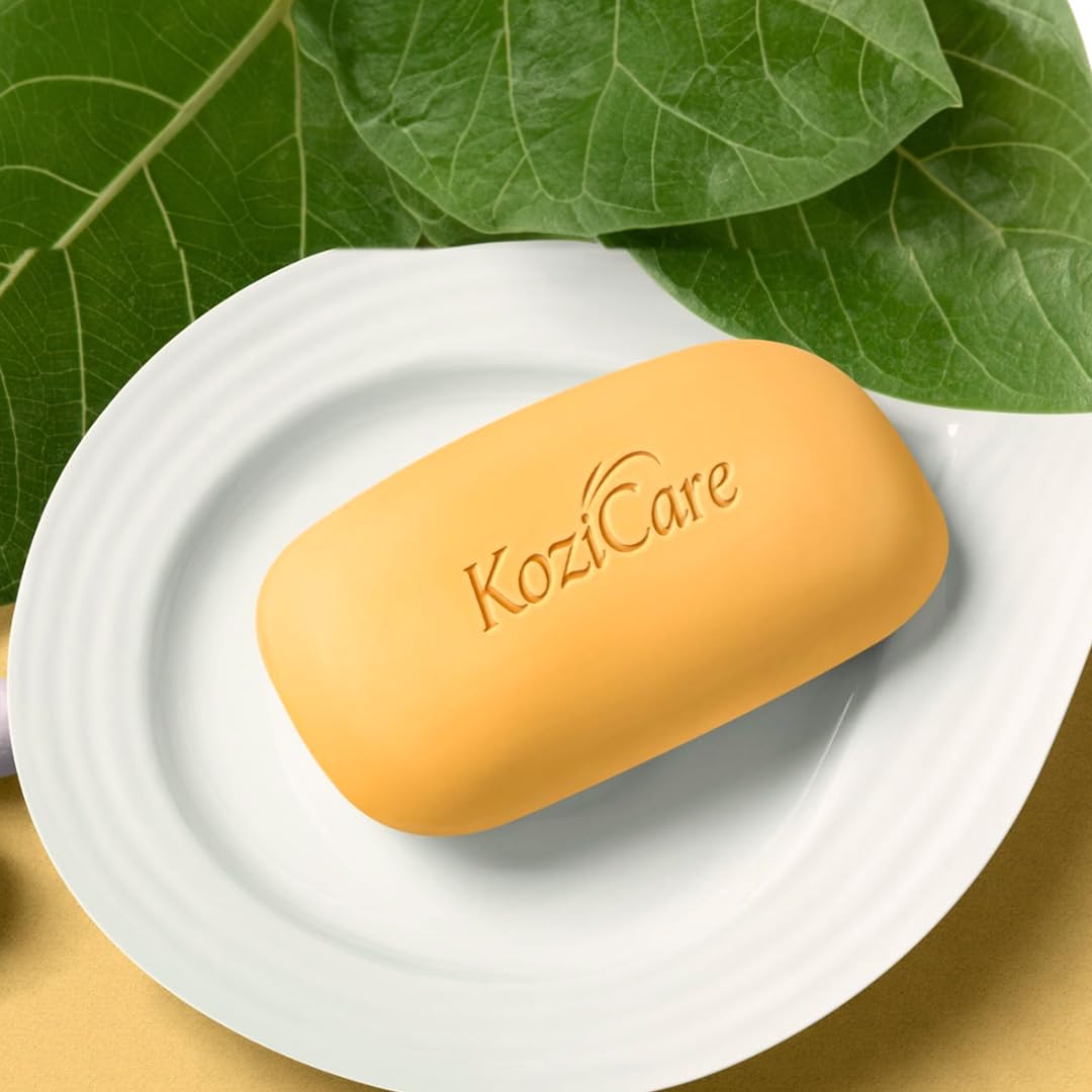 Kozicare Papaya Soap, Dark Spot Remover, Glowing Skin, Kojic Acid, Olive Oil, Papaya Extract, Moisturizing, 75gm Pack of 9