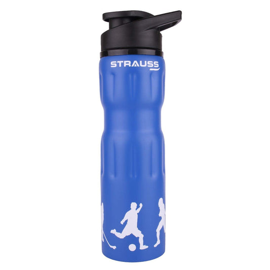 STRAUSS 750ML Stainless Steel Water Bottle, 100% Leak Proof, Eco-Friendly, BPA-Free, for Gym, Home, Hiking, Trekking, Travel, Kids, Blue