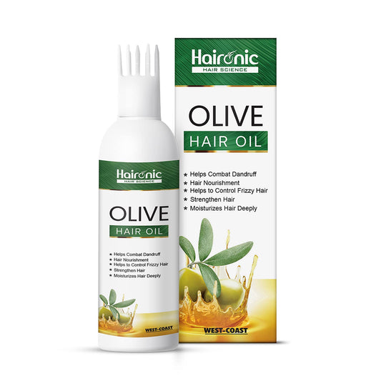 Haironic Hair Science Olive Hair Oil  Helps Combat Dandruff Smooth Dry Hair Reduces Hair Fall  Reduces Hair Breakage - 100ml