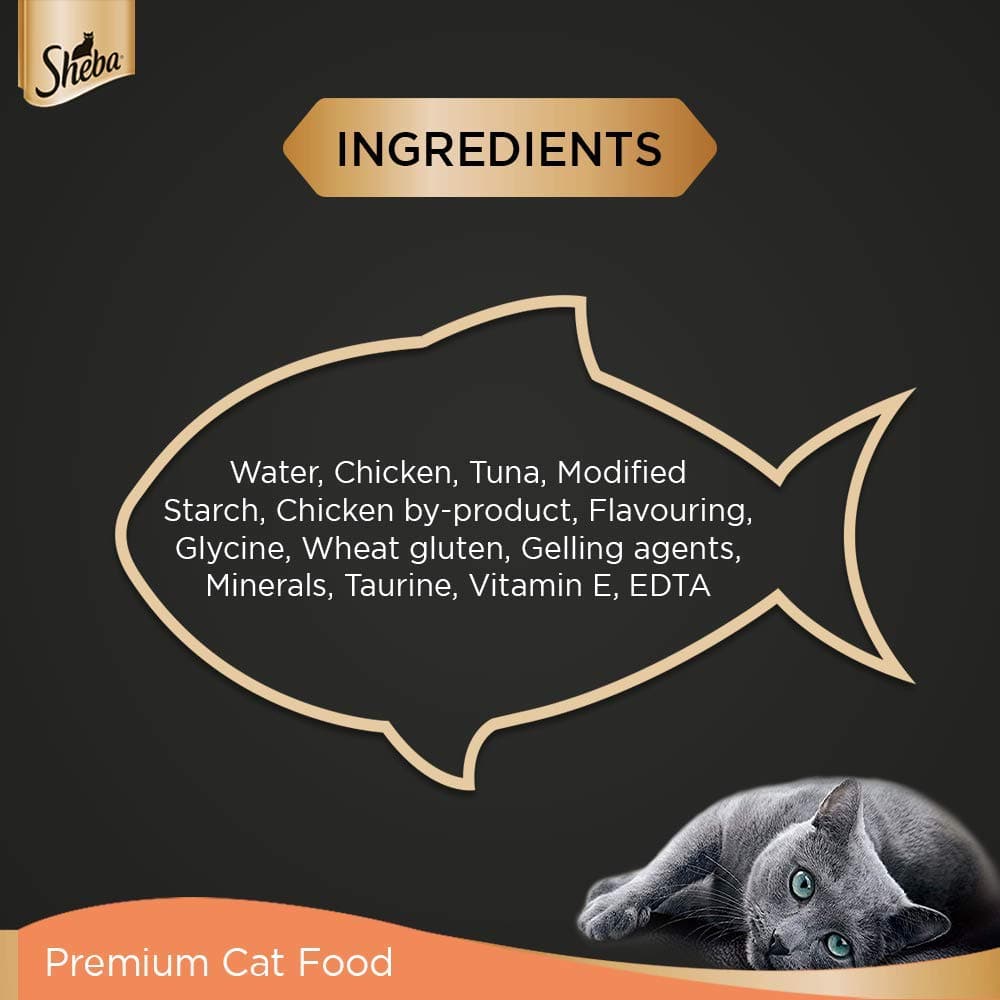 Sheba Tuna Pumpkin Carrot and Chicken With Tuna Adult Cat Wet Food Combo 1212