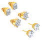 Yellow Chimes Exclusive A5 Grade AD Crystal 18 Carat Gold Plated Combo Set Stud Earrings for Women  Girls