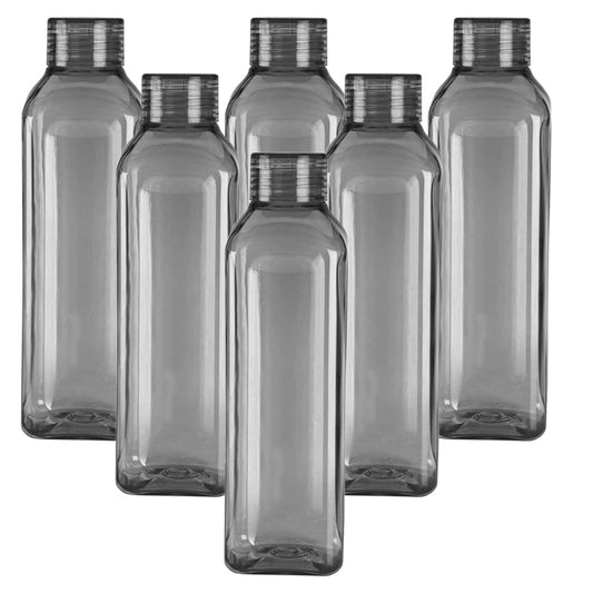 Urbane Home BPA Free Plastic Water Bottles  Unbreakable Leak Proof 100 Food Grade Plastic  For Kids  Adults  Refrigerator Plastic Bottle Set of 6Grey