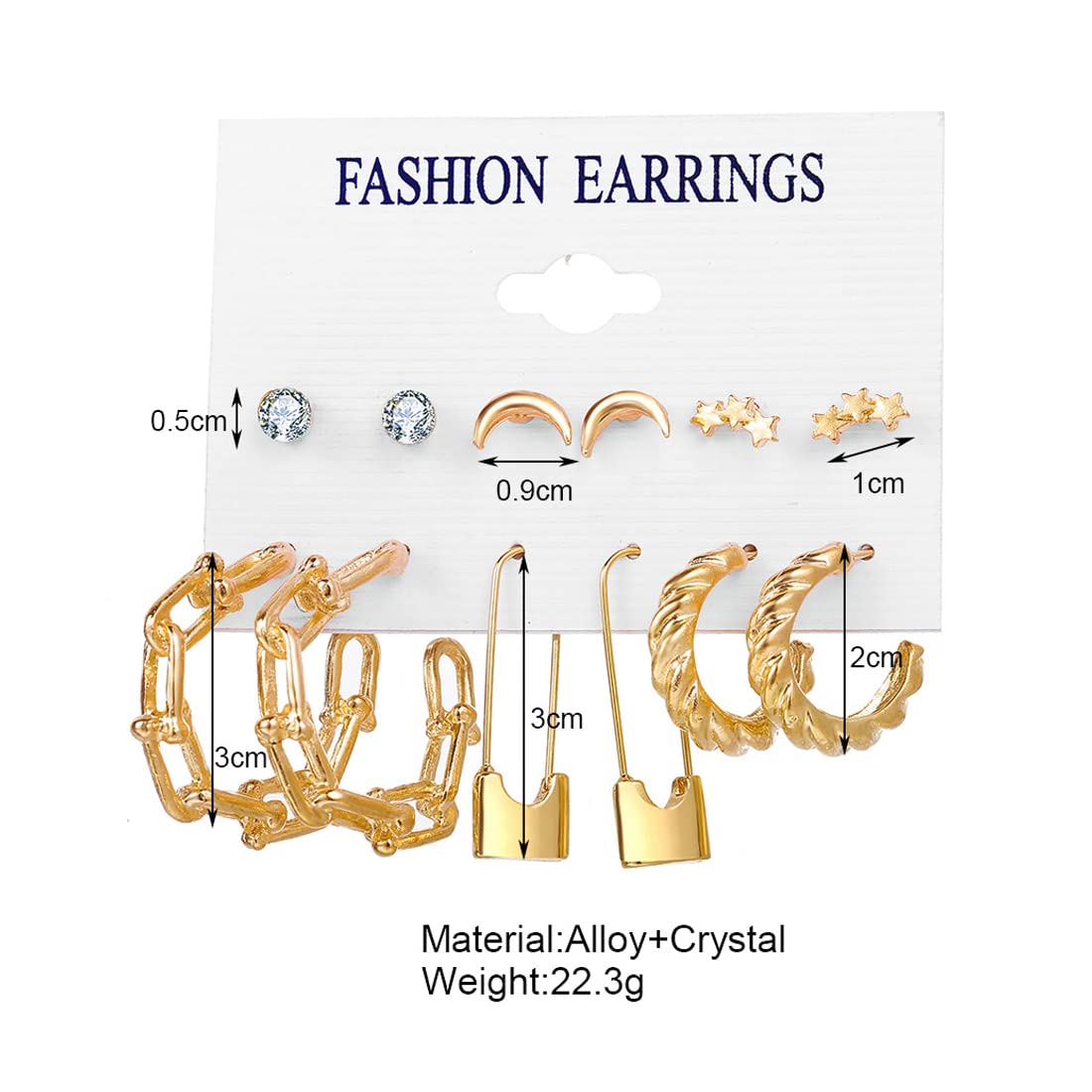 Yellow Chimes Earrings for Women and Girls Fashion Golden Hoops Set  Gold Plated Combo of 6 Pairs Stud Hoop Earring Set  Birthday Gift for girls and women Anniversary Gift for Wife