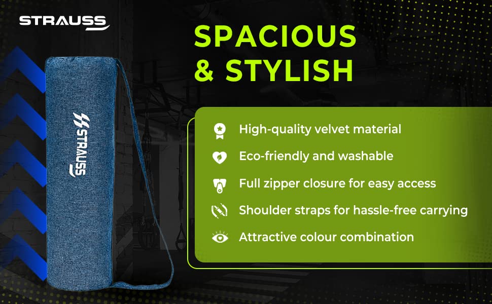 Strauss Jute Duffel Bag: Eco-Friendly, Washable, Durable for Men & Women. Ideal for Gym, Yoga, Pilates, Travel. Color: Blue.