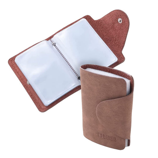 Kuber Industries Wallet for WomenMen  Card Holder for Men  Women  Leather Wallet for ID Visiting Card Business Card ATM Card Holder  Slim Wallet  Butten Closure Coffee