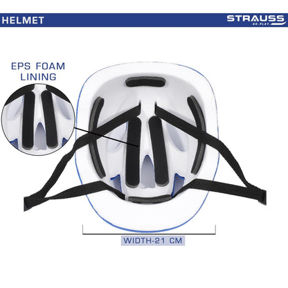 Strauss GlideX Cycling Helmet, Lightweight, Superior Ventilation, EPS Foam Lining, for Adults & Kids, Blue.