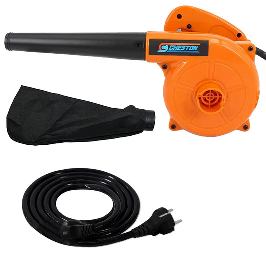 Cheston 500W 2 in 1 Air Blower and Vacuum Cleaner for Home 13000 rmin Copper Wiring Electric Blower Yellow  5 Meter Extension 2 Pin CordCapacity Upto 1000W Orange