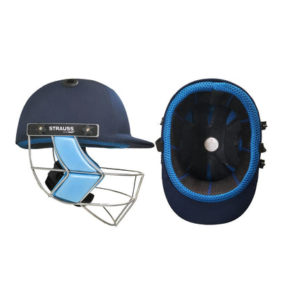 Strauss Supreme Cricket Helmet, Detachable Steel Grill, Lightweight, Adjustable Straps, Ventilated, Boys Age 8-10