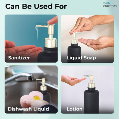 The Better Home 400ml Ceramic Dispenser Bottle Set of 2 - Ideal for Shampoo, Hand Wash, Sanitizer, Lotion, and more.