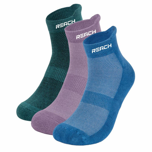 REACH Bamboo Ankle Socks for Men  Women  Breathable Mesh  Odour Free Socks  Sports  Gym Socks  Soft  Comfortable  Pack of 3  White