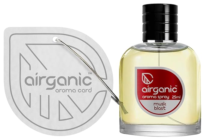 AIRGANIC Aroma Fine Spray Combo - New Car Scent  Musk Blast Fine Spray - 25 ml each