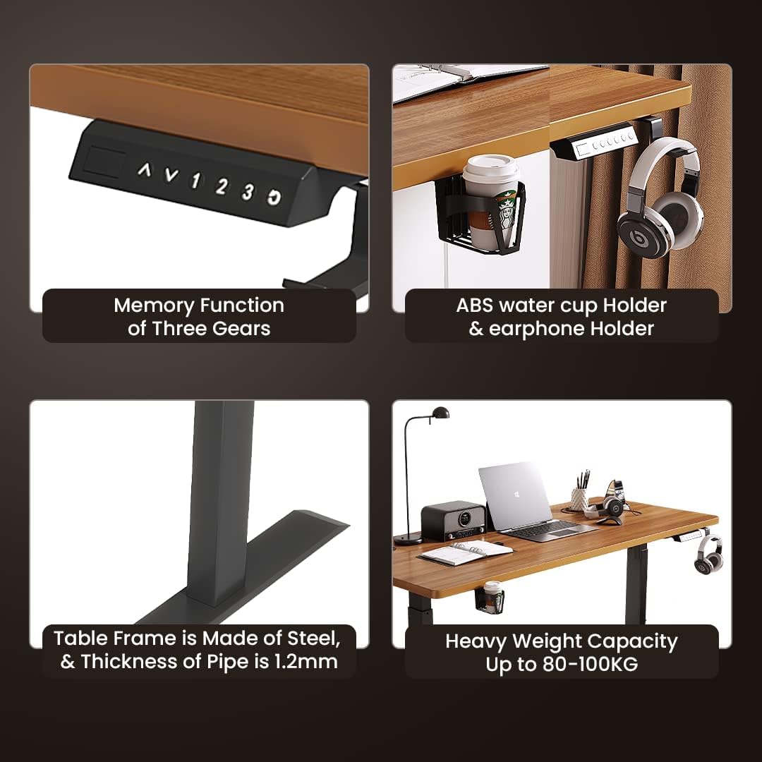 The Better Home Electric Standing Desk: Adjustable Height, Ergonomic Design, Smart Controls, Sturdy, Cable Management.