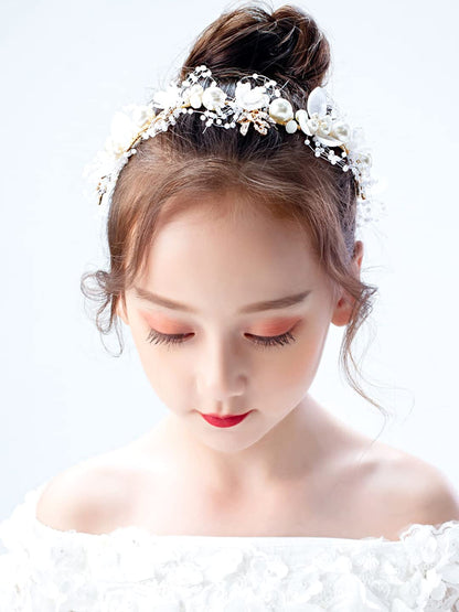 Yellow Chimes Bridal Hair Vine for Women and Girls, Floral Pearl Wedding Headband Hair Accessories