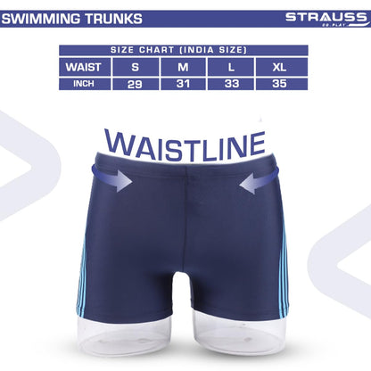 STRAUSS Men's XL Swimming Shorts for Gym, Running, Cycling, Swimming, Basketball, Cricket, Yoga, Football, Tennis, Badminton - Blue Lines