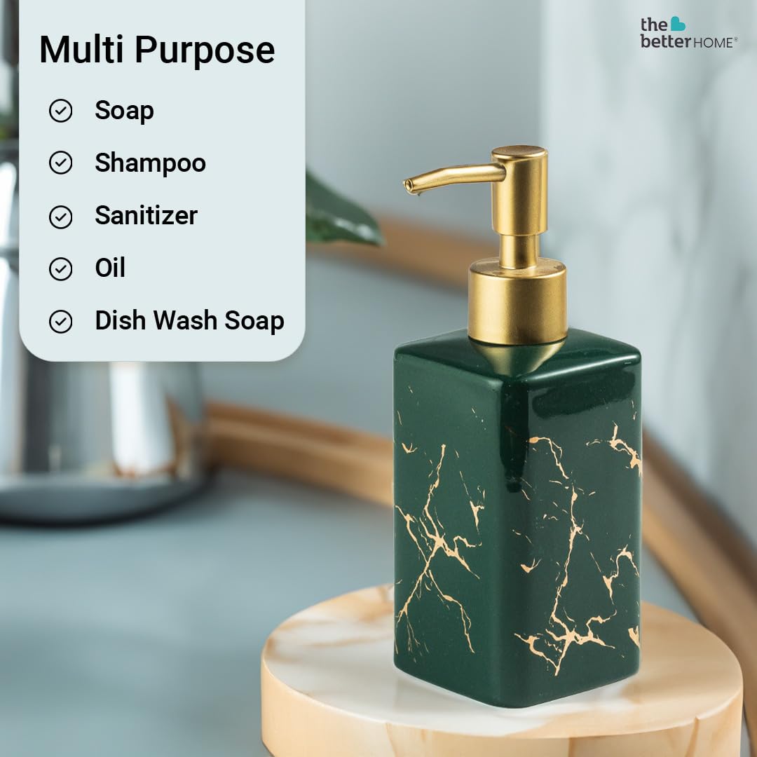 Better Home Ceramic Soap Dispenser Set, 320ML, 3Pcs for Bathroom, Kitchen, Hand Soap, Wash Basin.