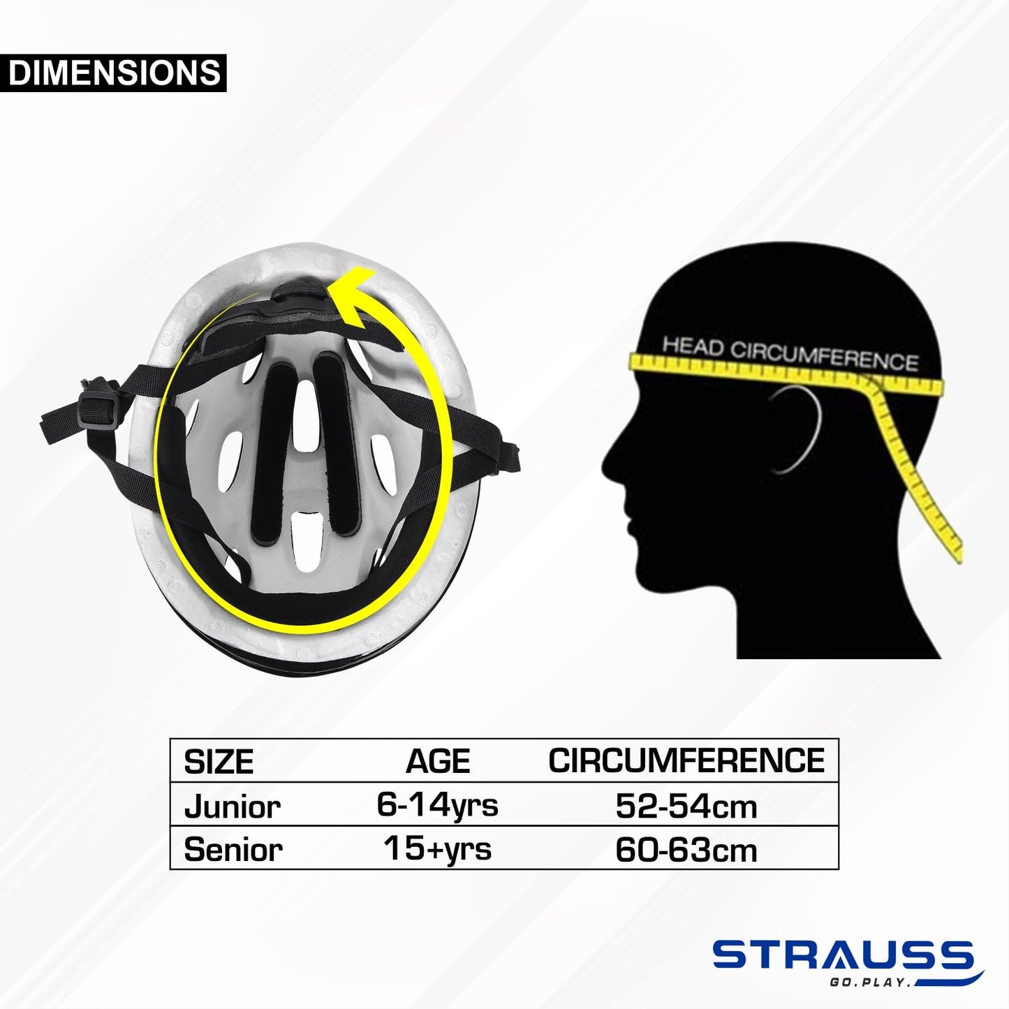 Strauss Adjustable Cycling Helmet, Lightweight, Superior Ventilation, Premium White Foam, Junior Size, Black/Green.