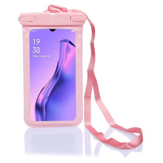 Clownfish Waterproof PVC Mobile Pouch for Phones up to 6.2" Screen, Pink