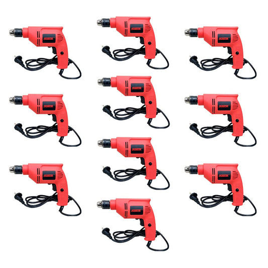 Cheston 10mm Drill Machine Set 400W, Variable Speed, Reverse/Forward, 2600 RPM, Power Tool Kit, Pack of 10