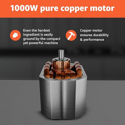 SHARP Mixer Grinder 1000W Powerful Copper Motor I 3 speed  Pulse I 3-Jar I Auto cut-off I Leakproof and Airtight Lid