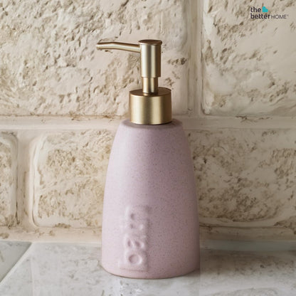 The Better Home 320ml Pink Ceramic Dispenser Set of 3 for Kitchen, Wash-Basin, Bathroom. Ideal for Shampoo, Hand Wash, Sanitizer, Lotion.